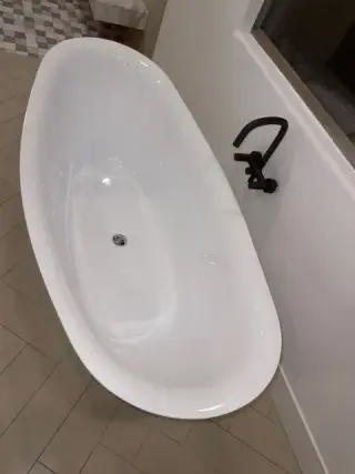 Bathtub after construction cleaning